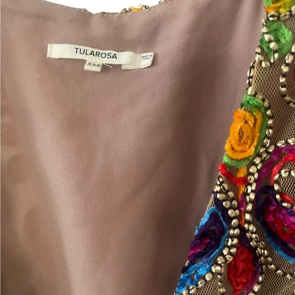 Groovy Tularosa Maxi Dress Revolve Huntley Maximalist Embroidered Rainbow Nude - Picture 7 of 12